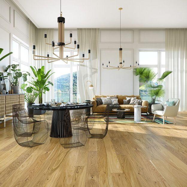 Matt lacquered natural wood flooring